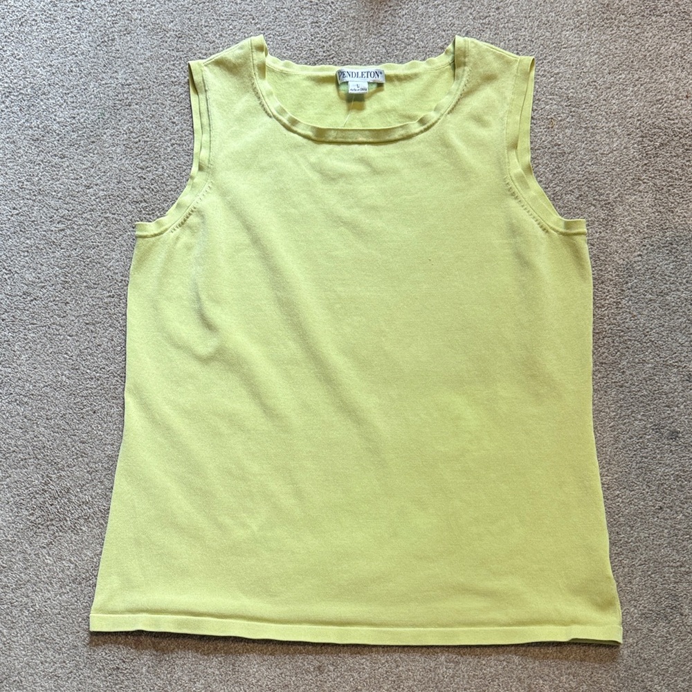 Pendleton Yellow Sleeveless Silk Blend Top‎ Size L